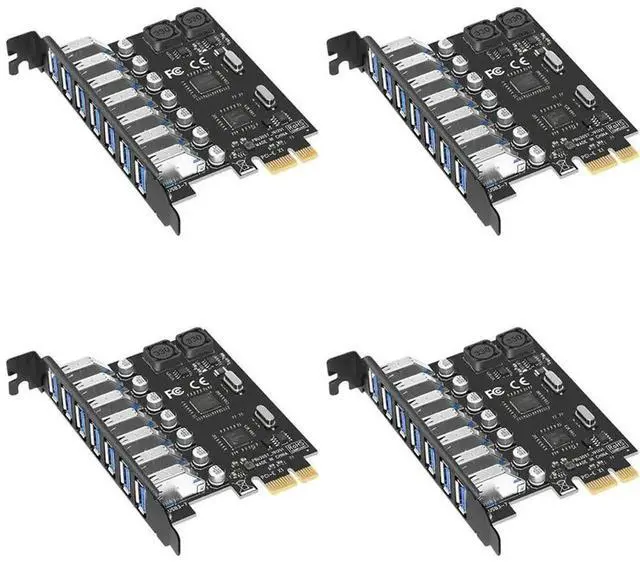 Main image of 4X USB 3.0 PCI-E Expansion Card Adapter 7 Ports Hub Adapter External Controller PCI-E Extender PCI Express Card