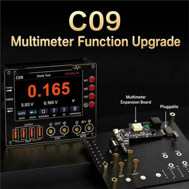 Alt view image 3 of 3 - C09 Multifunction Multimeter Board 2Nd Gen Plug-In Expansion Module DC AC 0-10A Current Test Tester Diode Resistance Repair