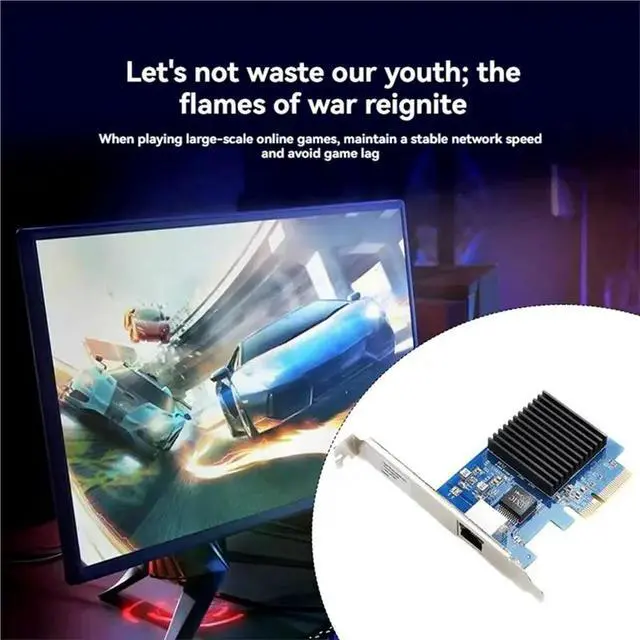 Alt view image 2 of 3 - 10Gb For Win 11 Pcie 3.0 NIC Network Card Single RJ45 Port RTL8127 Chip Supports Wake-Up Functionality And Diskless Operation