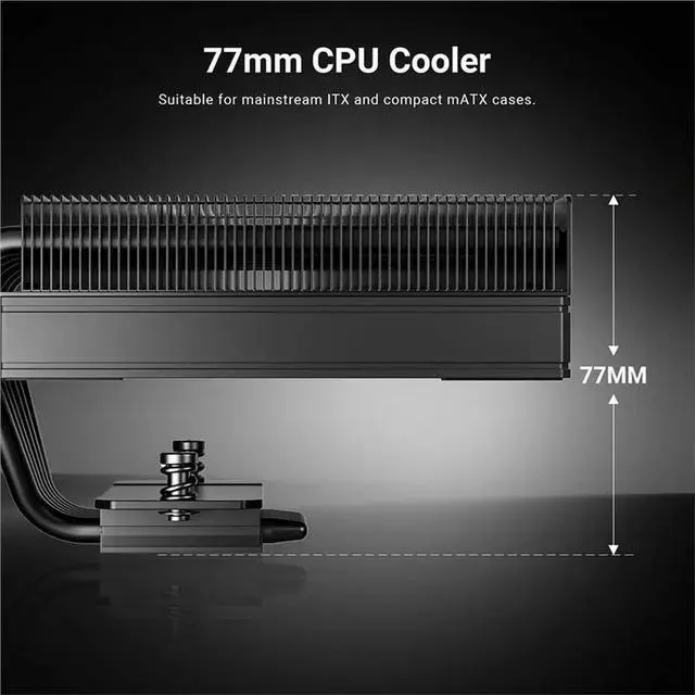 Alt view image 3 of 3 - Is-77 6 Heat Pipe CPU Radiator 12CM Fan 77Mm Height For LGA 1700/1200/115X AM4/AM5 Pressure Profile Cooling System