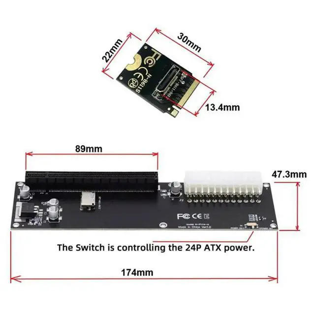 Alt view image 2 of 3 - 2X PCI-E 3.0 M-Key M.2 To Oculink SFF-8612 SFF-8611 Host Adapter For GPD WIN Max2 External Graphics Card SSD