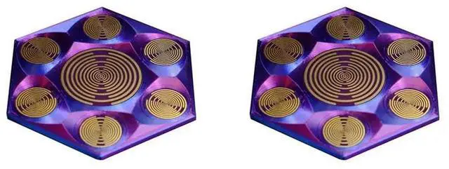 Main image of 2X MWO Polarization Energy Disk Multiwave Oscillator Antenna Lakhovsky Golden Plated Energy Disc Charging