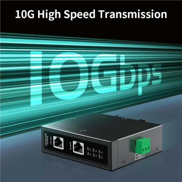 Alt view image 3 of 3 - 2X 10G Industrial Poem Injectator 90W Din Rail Ieee 802.3 Af/At/Bt Plugandplay 48-55V For Poe Camera,Ap