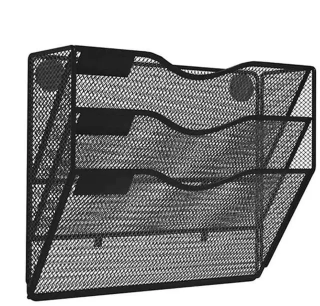 Alt view image 3 of 3 - 2X 3 Tier Magnetic File Holder No Drilling No Mounting Magazine Organizer Cabinets Mail Folder For Refrigerator Office