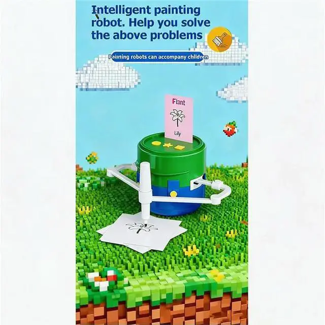 Alt view image 2 of 3 - Educational Drawing Robot For Kids With 200 Cards For Kids Interactive Learning Childhood Enlightenment