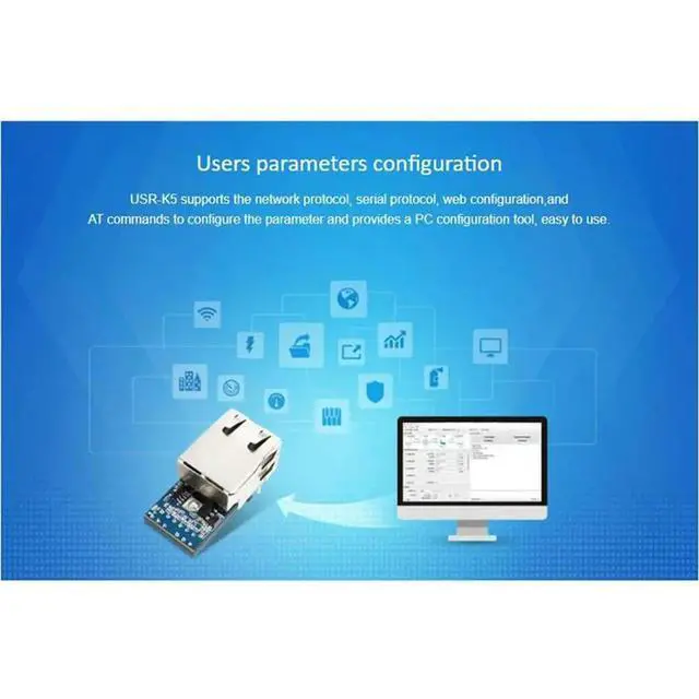 Alt view image 2 of 3 - USR-K5 Serial Port To RJ45 TTL UART To Ethernet Module Converter 5PCS For Iot Device TCP/IP Network Module
