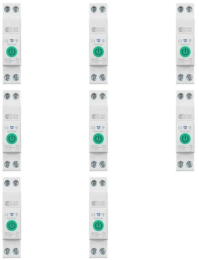 Main image of 8X Tuya Circuit Breaker 1P+N 63A Din Rail Switch With Electricity Statistics Remote Voice Control