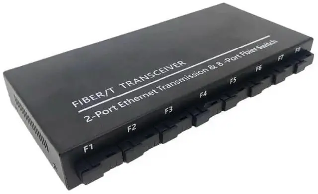 Alt view image 3 of 3 - 2X Gigabit Ethernet Switch Fiber Optical Switch 8 SC Fiber Port 2 1000M RJ45 Industrial Grade SC Converter 8F2E EU Plug