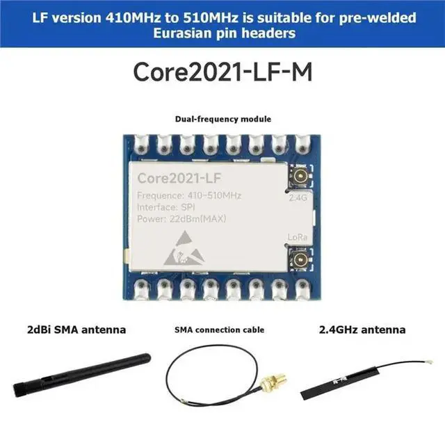 Alt view image 2 of 3 - Home Compatible 4PCS Core2021-LF Core2021 Lora Dual Band Module 410Mhz-510Mhz LR2021 Low Power Multi-Protocol Iot Loraw