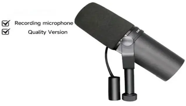 Alt view image 2 of 3 - For Podcast Streaming For SM7B Style Dynamic Microphone XLR Broadcast Mic Voice Over Studio Recording Home Studio