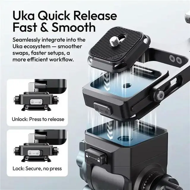 Alt view image 3 of 3 - XJ01 Uka Universal Foldable Camera Cage With 2-In-1 Handle For DSLR Mirrorless Cameras- Tripod Gimbal Mount& Phone Clamp