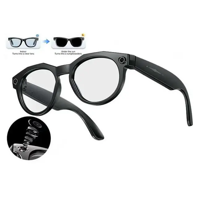 Alt view image 3 of 3 - Real-Time AI Translation Chatgpt Voice Assistant Bluetooth 8K HD AI Photochromic Glasses 800MP Camera Call