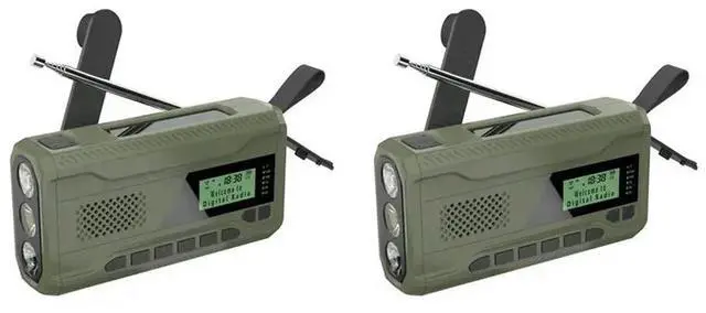Main image of 2X DAB/FM Bluetooth Radio Emergency Radio Built In 4500Mah Solar Hand Crank Radio Receiver Outdoor Radio