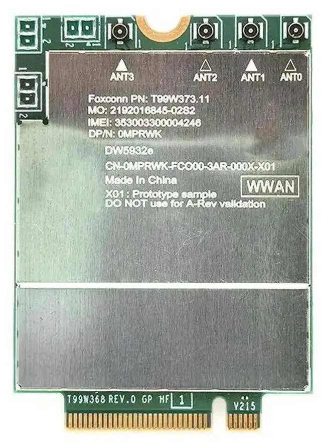 Main image of T99W373 Dw5932e 5G Module M. 2 NGFF LTE Cat19 WWAN Card For Latitude 7350 7450 7650 9450 Notebook Laptops