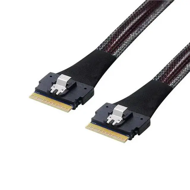 Alt view image 2 of 3 - 6Pcs 50Cm Professional Slim SFF 8654 8I Male To SFF-8654 SAS4.0 74Pin Cable For Server Controller Connector Cable