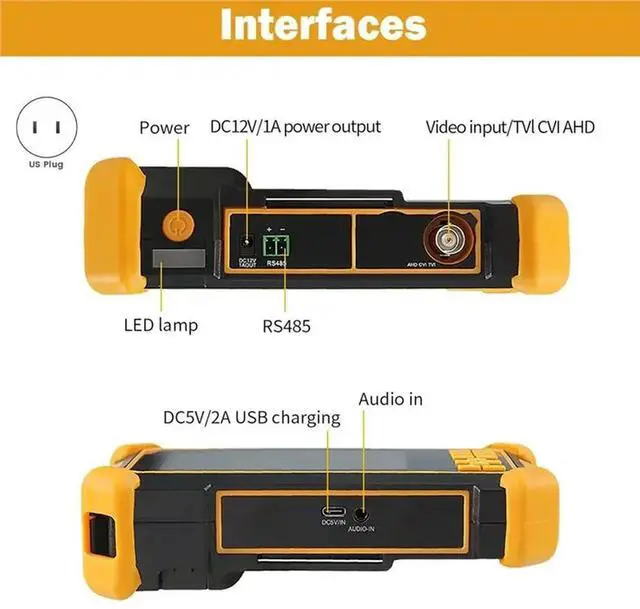 Alt view image 2 of 3 - Securexpert 8MP 4.3" HD Video Tester With PTZ Control, LED Light For TVI/CVI AHD/CVBS CCTV Installation Tools- US Plug Includ