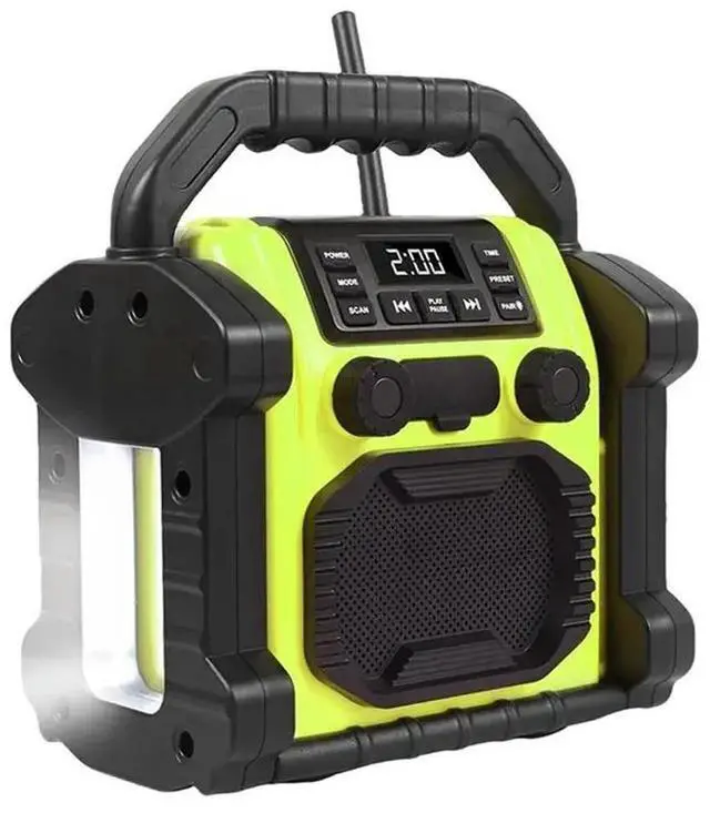 Main image of Outdoor Radio IP66 Waterproof Bluetooth Speaker, FM Clock Radio With LED Light For Camping/Fishing/Party