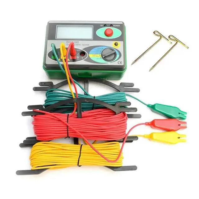 Alt view image 3 of 3 - 2X DY4100 Ground Test Kit Digital Earth Ground Resistance Meter Ohm Instruments Inspection Electrician Resistance Tester