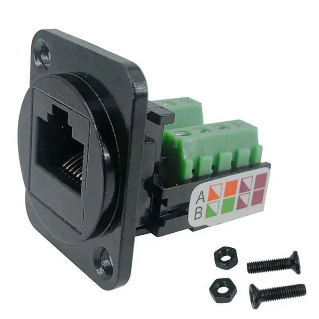 Alt view image 2 of 3 - 50PCS RJ45 Female Panel Mount Screw Terminal Adapter, D-Type RJ45 8P8C Female To 8Pin Terminal