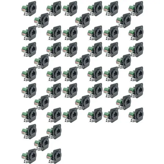 Main image of 50PCS RJ45 Female Panel Mount Screw Terminal Adapter, D-Type RJ45 8P8C Female To 8Pin Terminal