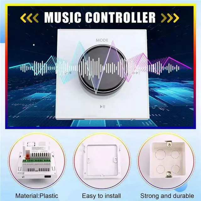 Alt view image 2 of 3 - 2X 86 Hi-Fi Professional Wall-Mounted Stereo Background Music Controller Bluetooth Mini In-Wall Amplifier White