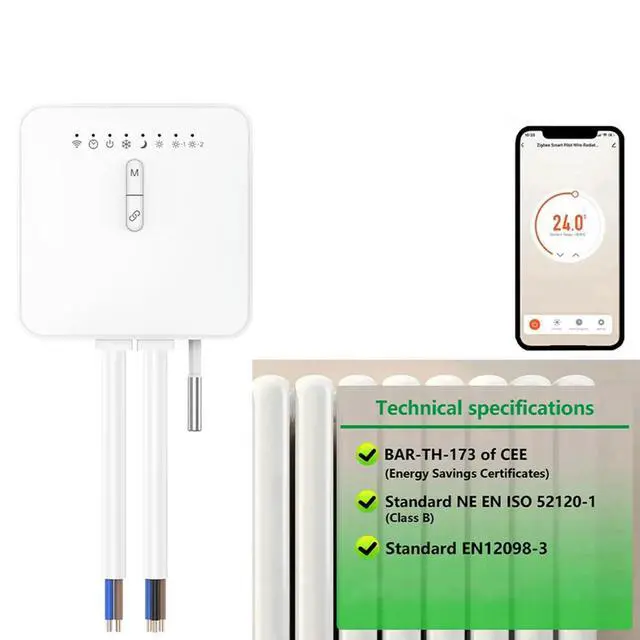 Alt view image 3 of 3 - 4X Tuya Zigbee Thermostat For Pilot Wire Heating Radiator Support Electricity Monitoring Remote Control