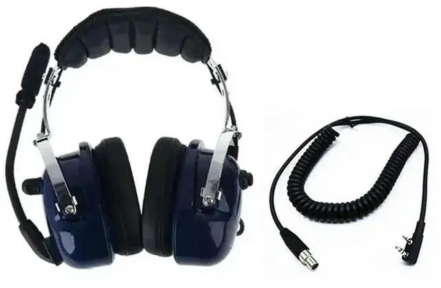 Main image of Mini XLR5 Jack Coiled Cable For Kenwood Baofeng UV-5R Radio- Pilot Headset ANR Aviation Mic Noise Cancelling