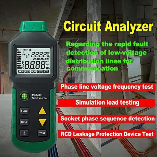 Alt view image 3 of 3 - Socket Tester With Voltage Meter Circuit Breaker Analyzer For Plug Wiring Polarity Fault Detection US For Plug US PLUG