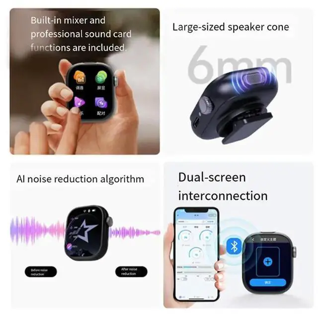 Main image of V5 3Rd Screen Lavalier Microphone Bluetooth For Live Streaming, Noise Reduction, Recording And Microphone