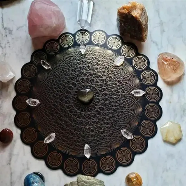 Alt view image 3 of 3 - MWO Polarized Optical Disc Multi Frequency Wave Oscillator Sacred Geometry Energy Balancing Plate For Crystals