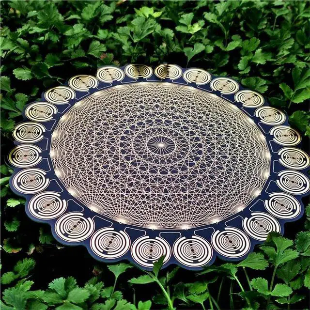 Alt view image 2 of 3 - MWO Polarized Optical Disc Multi Frequency Wave Oscillator Sacred Geometry Energy Balancing Plate For Crystals