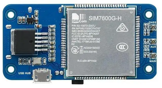 Main image of For Raspberry Pi 4G Expansion Board LTE Cat-4 4G 3G 2G SIM7600G-H 4G HAT(B) GNSS Positioning Module For Rpi Zero W