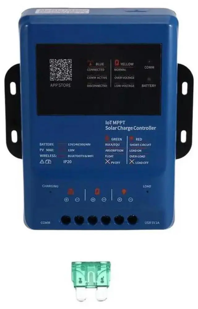 Main image of MPPT Solar Charge Controller APP Remote Control Bluetooth/12/24/36/48V Adaptive 120V PV All Type Support