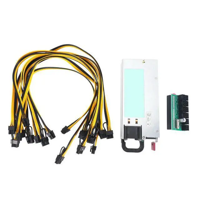 Alt view image 2 of 3 - 1200W Miner Power Supply DPS-1200FB A 438202-002 DL580G5 1200W PSU Ethereum Apw3 BTC Asic Bitcoin Miner Breakout Box