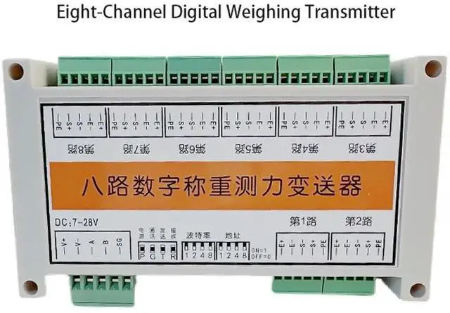Main image of RS485 Modbus RTU 8 CH Digital Weighing Transmitter, 10-Point Calibration Support, High Accuracy Sensor Signal Module
