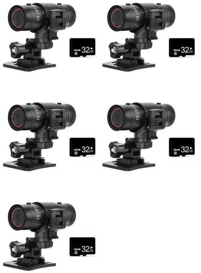 Main image of 5X F9 Mini Sports Camera 1080P 200W Outdoor Riding Motorcycle Helmet Sports DV Camera Video Waterproof Bicycle Camera
