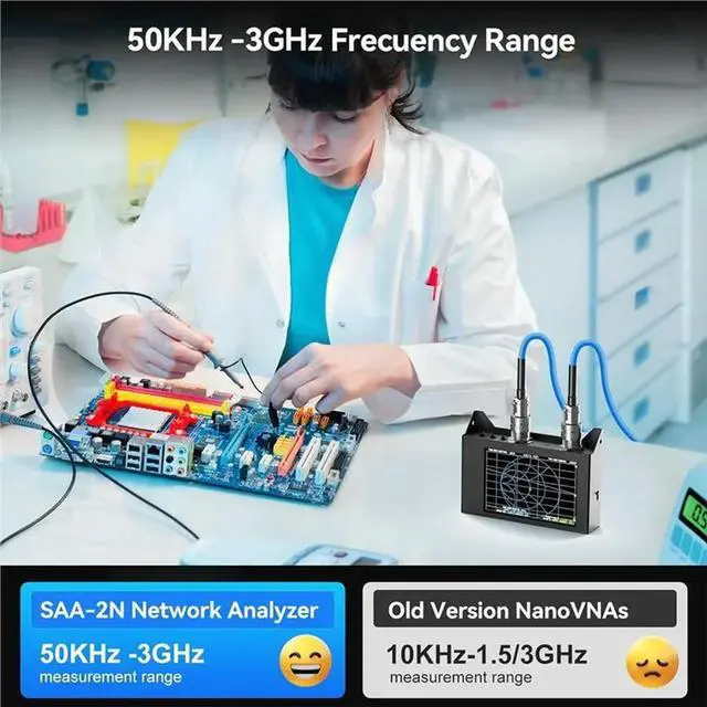 Alt view image 3 of 3 - SAA-2N Nanovna Antenna Analyzer Vna 50Khz-3Ghz Vector Network Analyzer 4" LCD Display VHF UHF S Parameter Measurement Tool