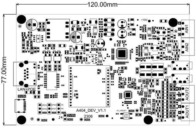 Alt view image 2 of 2 - Audiocom Module Evaluation and Verification Board, Supporting A404/BF01 Modules and POE Power Supply