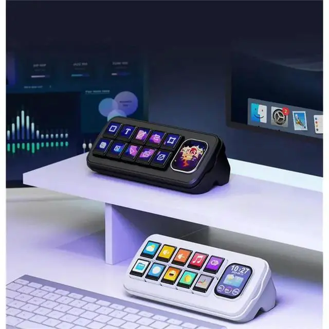 Alt view image 3 of 3 - MK10 Multi-Function AI Voice Control Panel Featuring 10 X 0.85Inch Mechanical LCD Macro Keys And A 2.01Inch Secondary Display