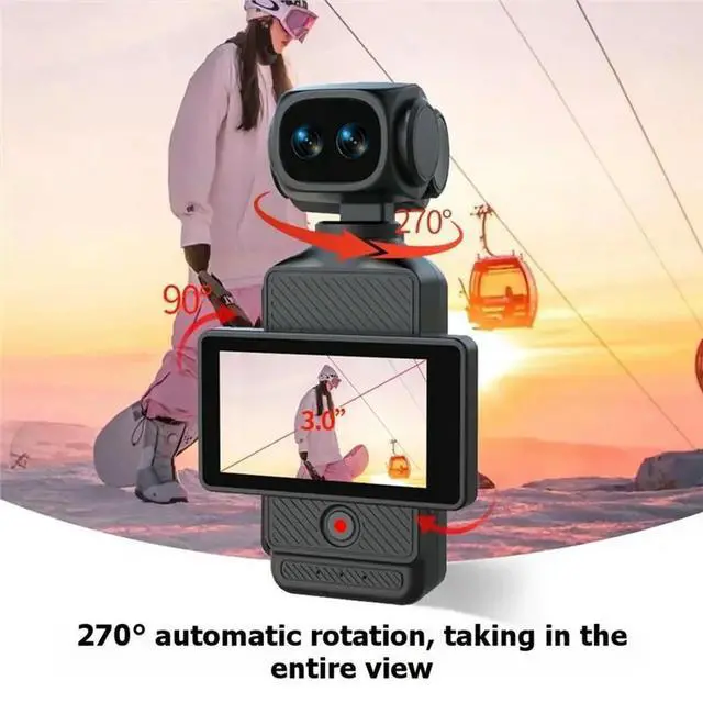 Alt view image 2 of 3 - Dual Lens 5K Digital For Video Camera EIS Anti-Shake Action Camara Cam Pocket Vlog Recording Functionality For Camcorder