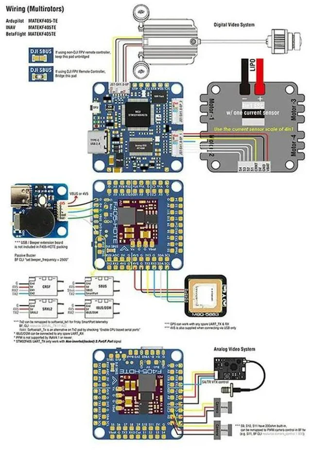 Alt view image 3 of 3 - 3X For MATEKSYS F405-HDTE Dual BEC Baro OSD Blackbox 3-12S LIPO F4 Flight Controller For RC Airplane FPV Freestyle