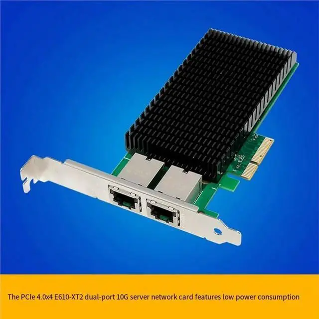 Alt view image 2 of 3 - E610-XT2 10G Dual-Port Pcie 4.0 X4 To 2RJ45 POE Converter Network Card With Opto-Isolation Surge Protection