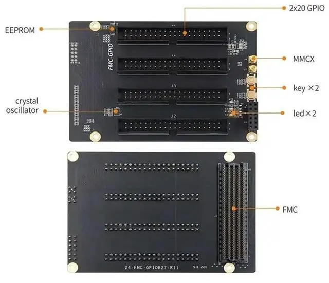 Alt view image 3 of 3 - FPGA Development Board With FMC To 40 Pin Expansion Board FMC-GIO Daughter Extension Card