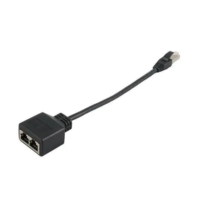 Alt view image 3 of 3 - LAN Ethernet Adaptador RJ45 Male To 2 Female Splitter RJ45 1 To 2 Ethernet LAN Network Adapter Cable