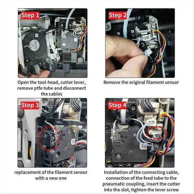 Alt view image 3 of 3 - Hall Switch Replacement for X1C Filament Sensor Hall Switch for X1 Series X1 X1C X1E 3D Printer Spare Part
