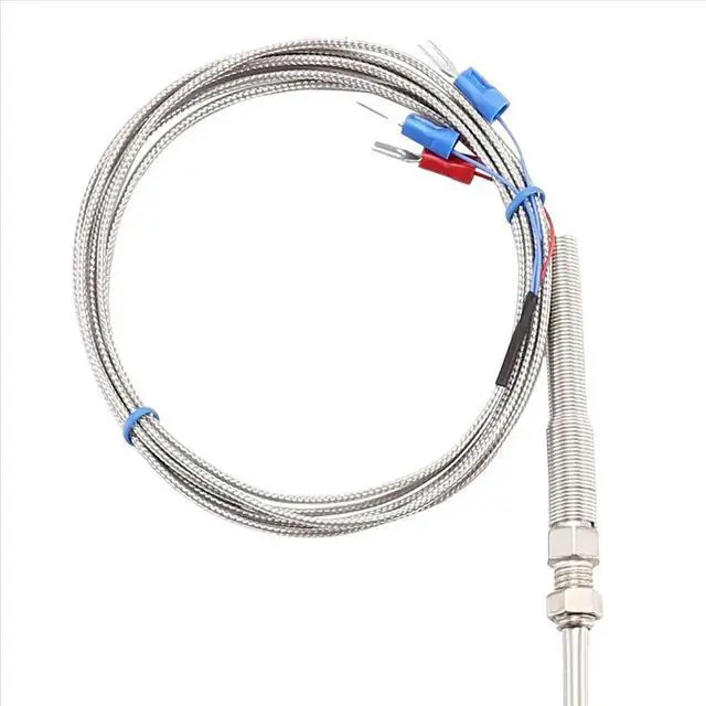 Alt view image 3 of 3 - 0-400C PT100 Type 5mm x 50mm Temperature Controller Thermocouple Probe 2 Meters