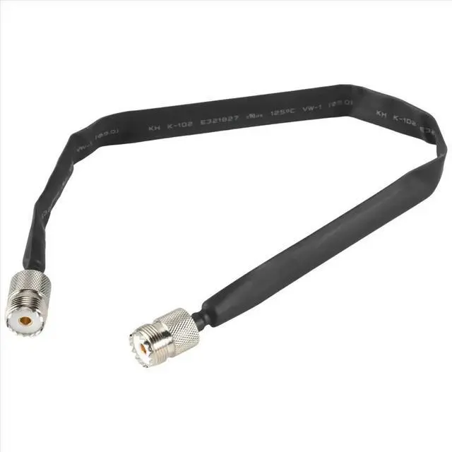 Alt view image 2 of 3 - Door/Window Pass Through Flat Coaxial Cable SO239 UHF Female to UHF Female 50 Ohm Coax Pigtail Extension Cord