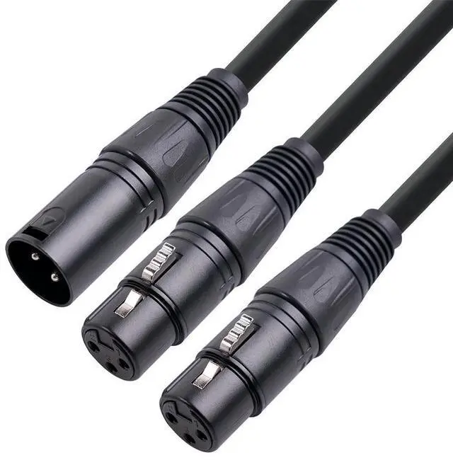 Alt view image 6 of 6 - XLR Y-Splitter Cable, XLR Male to Dual XLR Female Mic Combiner Y Cord Balanced Microphone Adaptor Patch Cable - 50cm