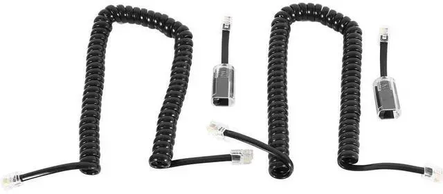 Alt view image 5 of 6 - Telephone Cord Detangler, 2 Pack Black Coiled Telephone Handset Cord / 1.1 Ft Coiled 2 Pack Black Extended Rotatable Teleph