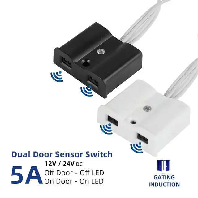 Alt view image 6 of 6 - DC12-24V Door Switch Double Sensor IR Proximity Switch Open Door on Close Door OFF Good for Close Wine Cabinet White